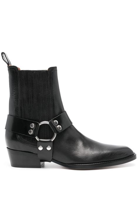 Black Helena flat ankle boot Paris Texas - women